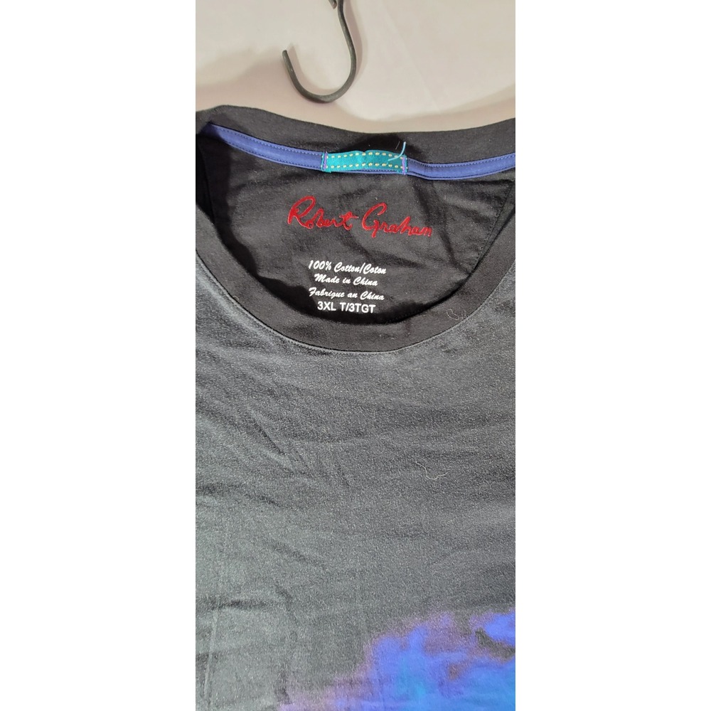Robert Graham Mens 3XL Skeleton Basketball Graphic T-Shirt Black Blue Cotton - Picture 4 of 10